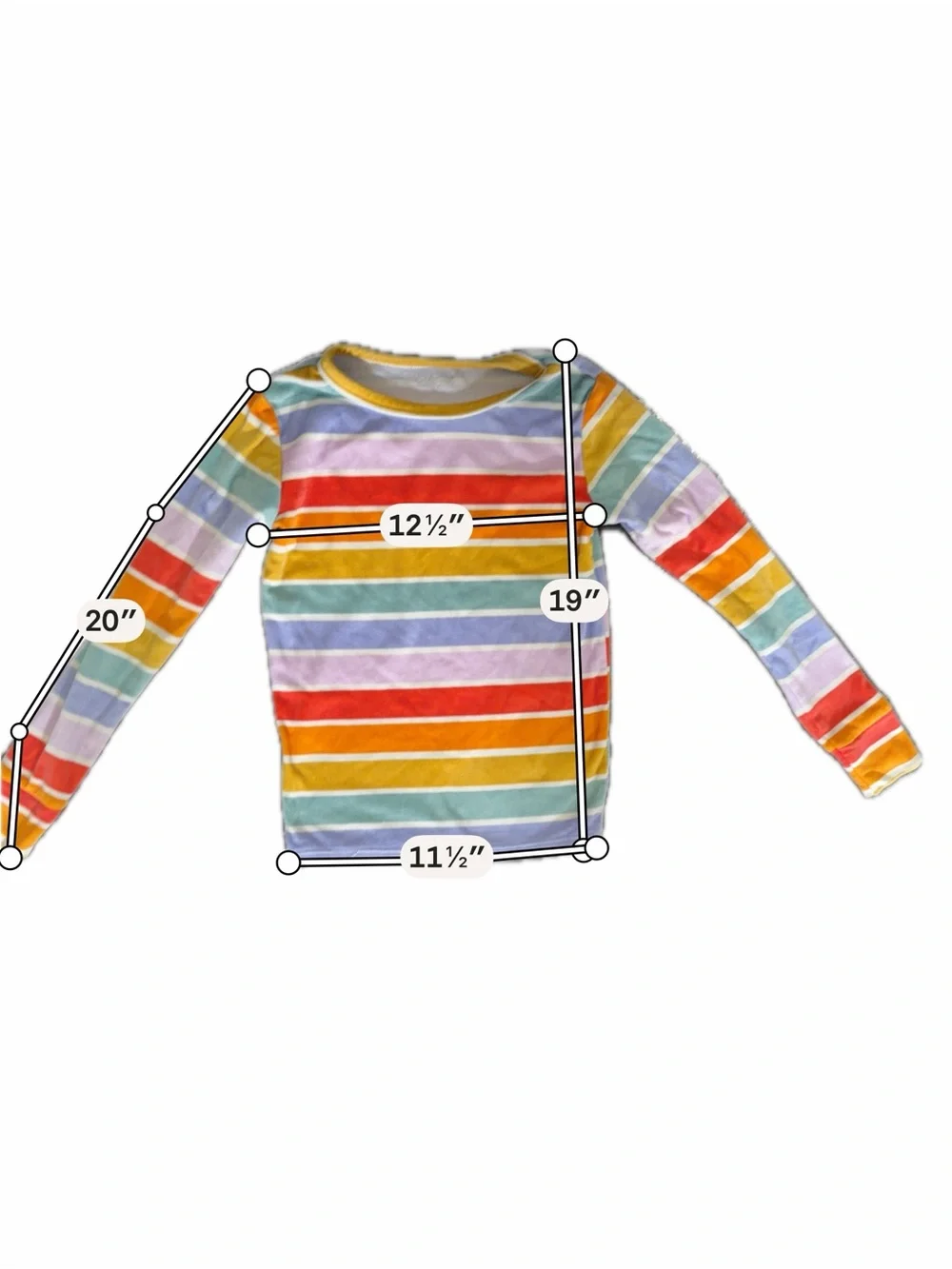 Cat & Jack Girls Rainbow Stripe Pajama Set Size 10 Colorful Long Sleeve